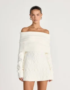 Pavati Long Sleeve Mini Dress (Off White)*CHARCOAL CLOTHING New