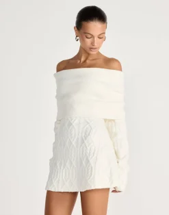 Pavati Long Sleeve Mini Dress (Off White)*CHARCOAL CLOTHING New