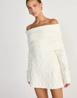 Pavati Long Sleeve Mini Dress (Off White)*CHARCOAL CLOTHING New