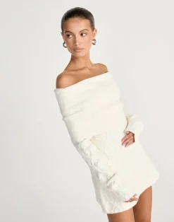 Pavati Long Sleeve Mini Dress (Off White)*CHARCOAL CLOTHING New