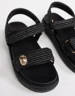 Porter Sandals (Black Raffia) - By Billini*CHARCOAL CLOTHING Hot
