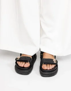 Porter Sandals (Black Raffia) - By Billini*CHARCOAL CLOTHING Hot