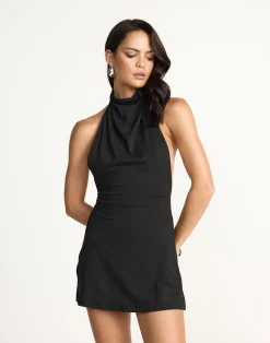 Priya Mini Dress (Black)*CHARCOAL Clearance