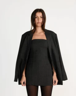 Reagan Mini Dress (Black Marle)*CHARCOAL CLOTHING Outlet