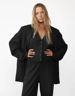 Reagan Vest (Textured Black)*CHARCOAL Outlet
