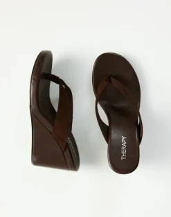 Ren Wedges (Chocolate Microsuede) - By*Therapy Outlet