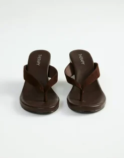 Ren Wedges (Chocolate Microsuede) - By*Therapy Outlet