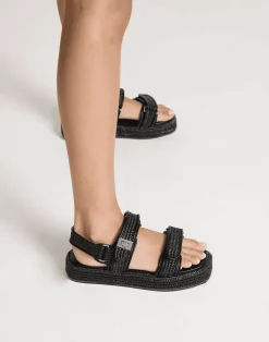 Revive Sandals (Black Raffia) - By*Therapy Fashion