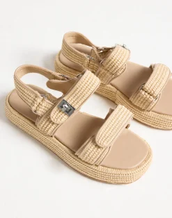 Revive Sandals (Natural Raffia) - By*Therapy Discount