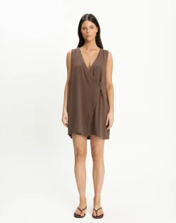 Rhianna Mini Dress (Cocoa)*CHARCOAL Sale