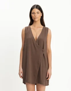 Rhianna Mini Dress (Cocoa)*CHARCOAL Sale