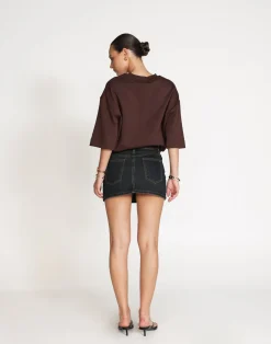 Riri Denim Mini Skirt (Indigo)*CHARCOAL Hot