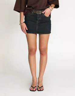 Riri Denim Mini Skirt (Indigo)*CHARCOAL Hot