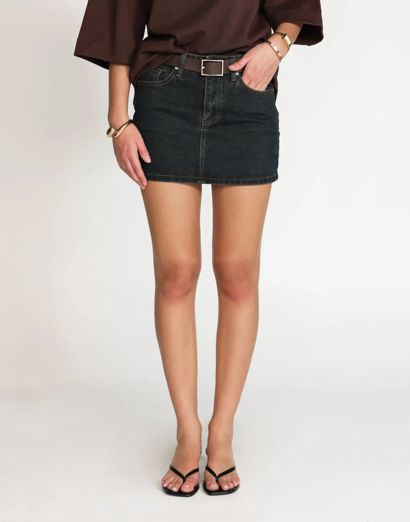 Riri Denim Mini Skirt (Indigo)*CHARCOAL Hot