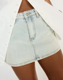 Riri Denim Mini Skirt (Light Blue)*CHARCOAL CLOTHING Outlet
