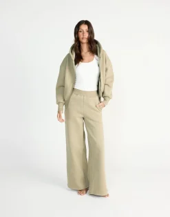 River Wide Leg Tracksuit Pants (Matcha)*CHARCOAL CLOTHING Hot