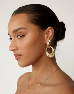 Romano Earrings (Gold)*CHARCOAL Clearance