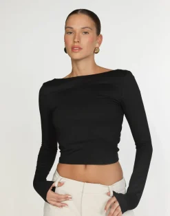 Romina Long Sleeve Top (Black)*CHARCOAL Best