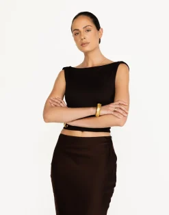 Romina Top (Chocolate)*CHARCOAL Discount