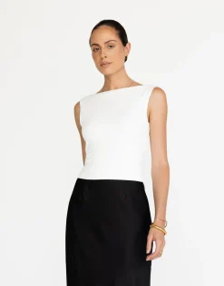 Romina Top (White)*CHARCOAL Clearance
