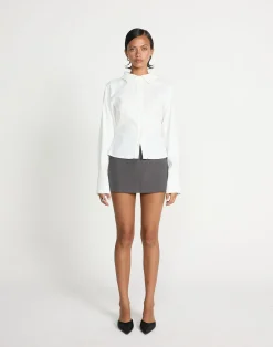 Rosalinda Mini Skirt (Textured Slate)*CHARCOAL CLOTHING Discount