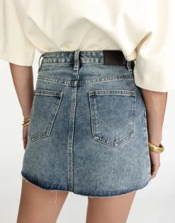 Rowan Denim Mini Skirt (Faded)*CHARCOAL Hot