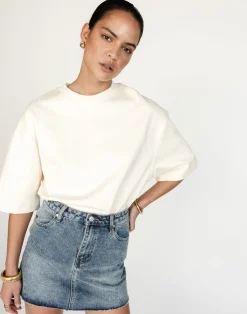 Rowan Denim Mini Skirt (Faded)*CHARCOAL Hot