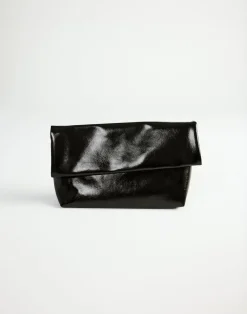 Rylee Clutch Bag (Black Crinkle Patent) - By*Billini Online