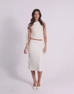 Samara Midi Skirt (Cream)*CHARCOAL CLOTHING New