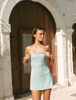 Sarie Mini Dress (Azure)*CHARCOAL Clearance