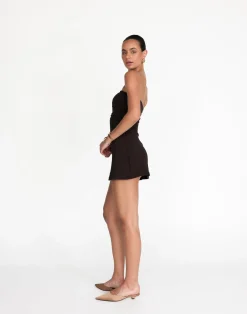 Sarie Mini Dress (Chocolate)*CHARCOAL Best