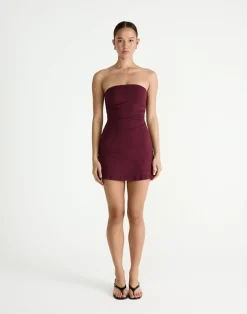 Sarie Mini Dress (Plum)*CHARCOAL Sale