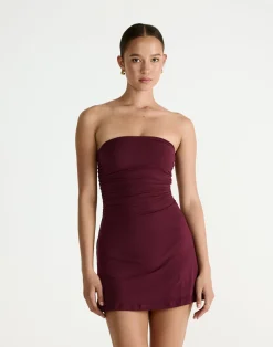 Sarie Mini Dress (Plum)*CHARCOAL Sale