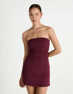 Sarie Mini Dress (Plum)*CHARCOAL Sale