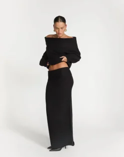 Seline Maxi Skirt (Black)*CHARCOAL Hot