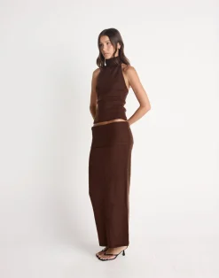 Seline Maxi Skirt (Chocolate)*CHARCOAL CLOTHING Best