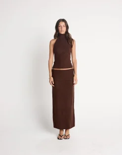 Seline Maxi Skirt (Chocolate)*CHARCOAL CLOTHING Best