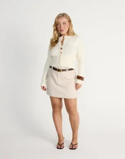 Sherin Mini Skirt (Oat)*CHARCOAL Fashion