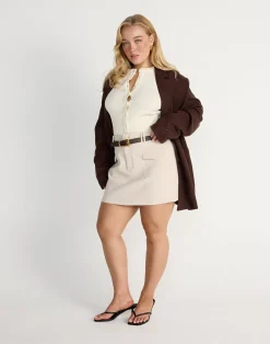 Sherin Mini Skirt (Oat)*CHARCOAL Fashion