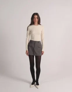 Sherin Mini Skirt (Slate)*CHARCOAL CLOTHING Discount