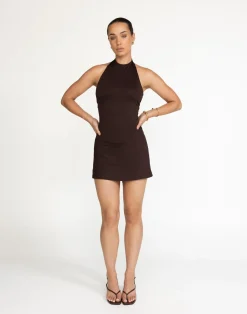 Speakeasy Mini Dress (Cocoa)*CHARCOAL Clearance