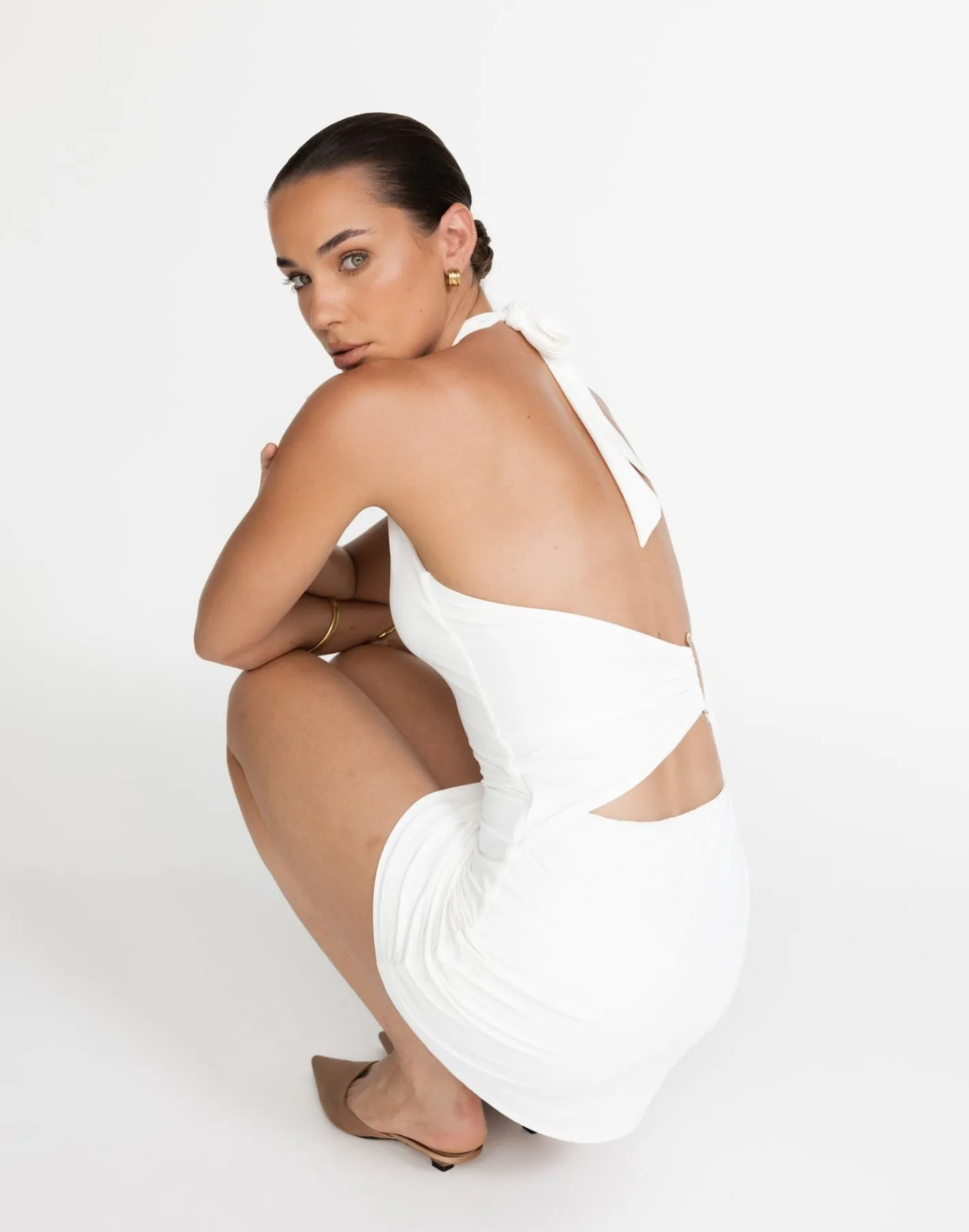 Speakeasy Mini Dress (White)*CHARCOAL Sale