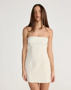 Suki Mini Dress (Cream)*CHARCOAL Hot