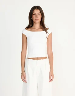 Sunkissed Top (White)*CHARCOAL Hot