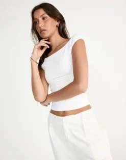 Sunkissed Top (White)*CHARCOAL Hot