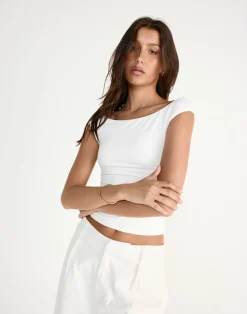 Sunkissed Top (White)*CHARCOAL Hot