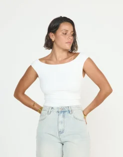 Sunkissed Top (White)*CHARCOAL Hot