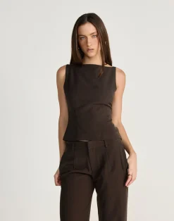 Tanner Top (Chocolate)*CHARCOAL CLOTHING Clearance