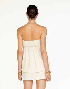 Tarsha Strapless Linen Top (Oat)*CHARCOAL Hot