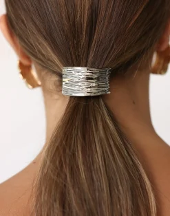 Tasha Hair Tie (Silver)*CHARCOAL Best